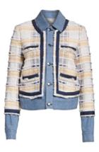 Women's Veronica Beard Santiago Denim & Tweed Layered Jacket