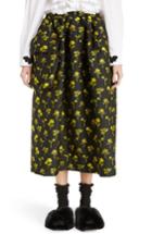 Women's Simone Rocha Smocked Waist Floral Jacquard Skirt Us / 8 Uk - Black
