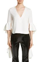 Women's Ellery Ace Frill Sleeve V-neck Top Us / 6 Au - Ivory