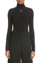 Women's Stella Mccartney Ring Detail Turtleneck Sweater Us / 40 It - Black