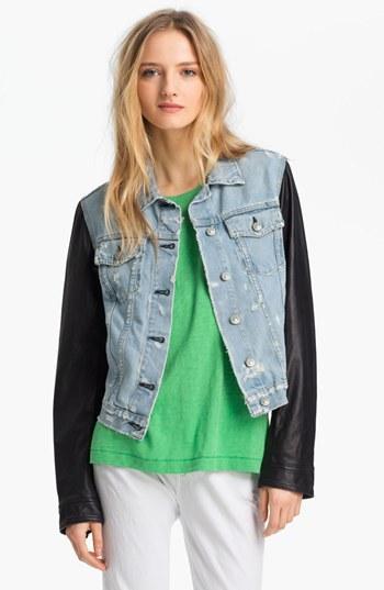 Rag & Bone/jean Leather & Denim Jacket