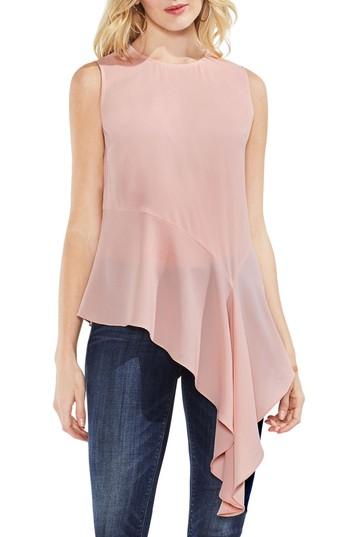 Women's Vince Camuto Sleeveless Asymmetrical Hem Blouse, Size - Pink