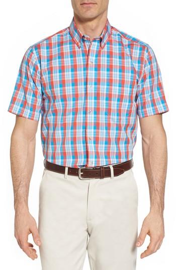 Men's Cutter & Buck Martin Classic Fit Non-iron Plaid Sport Shirt