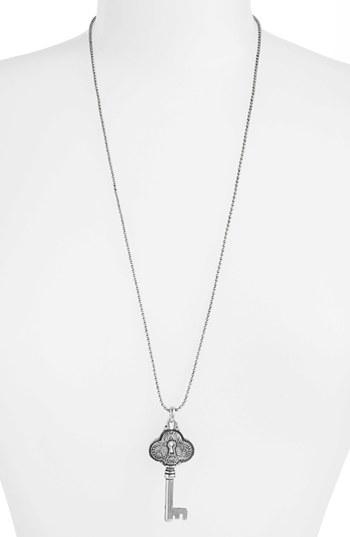 Nordstrom Antique Key Pendant Necklace Key- Antique Silver
