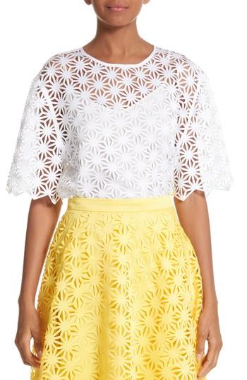Women's Paskal Basic Laser Cut Top - White