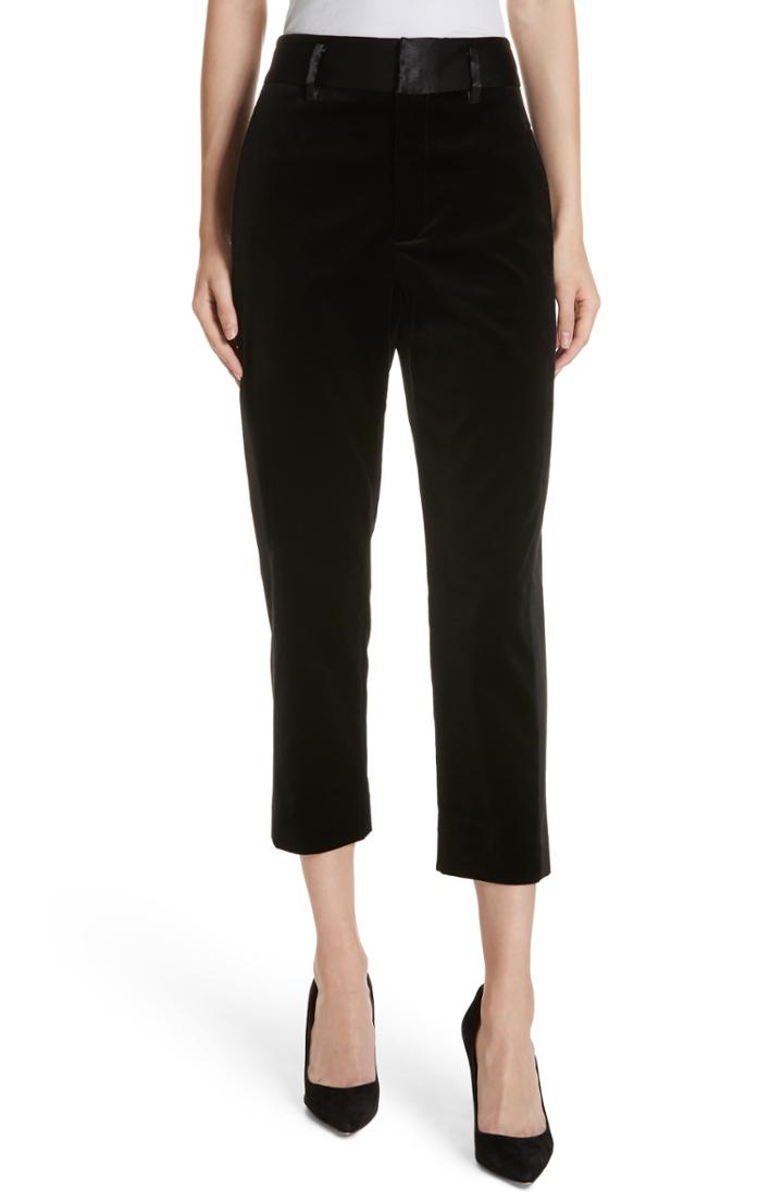 Women's Frame Velvet Crop Tuxedo Pants