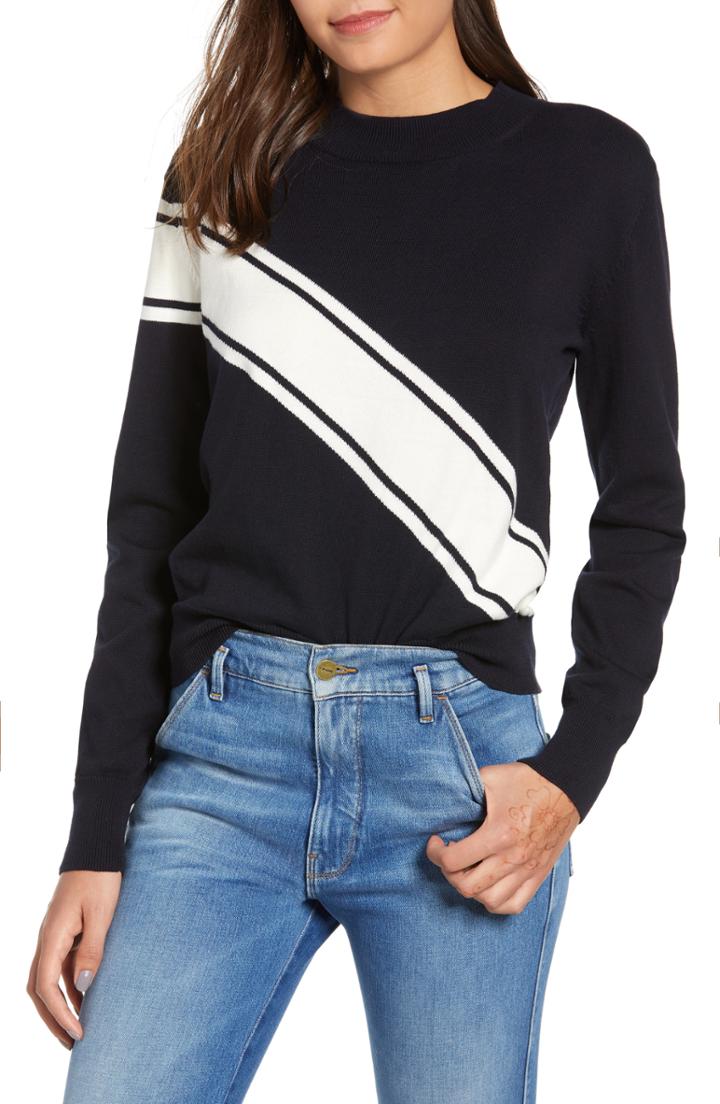 Women's The Fifth Label Stripe Knit Sweater - Blue