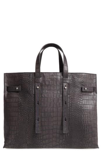 Orciani Petra Croc-embossed Calfskin Leather Tote - Grey