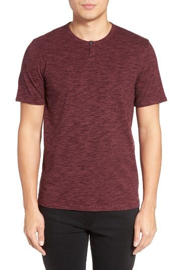 Men's Calibrate Space Dye One-button Henley - Burgundy