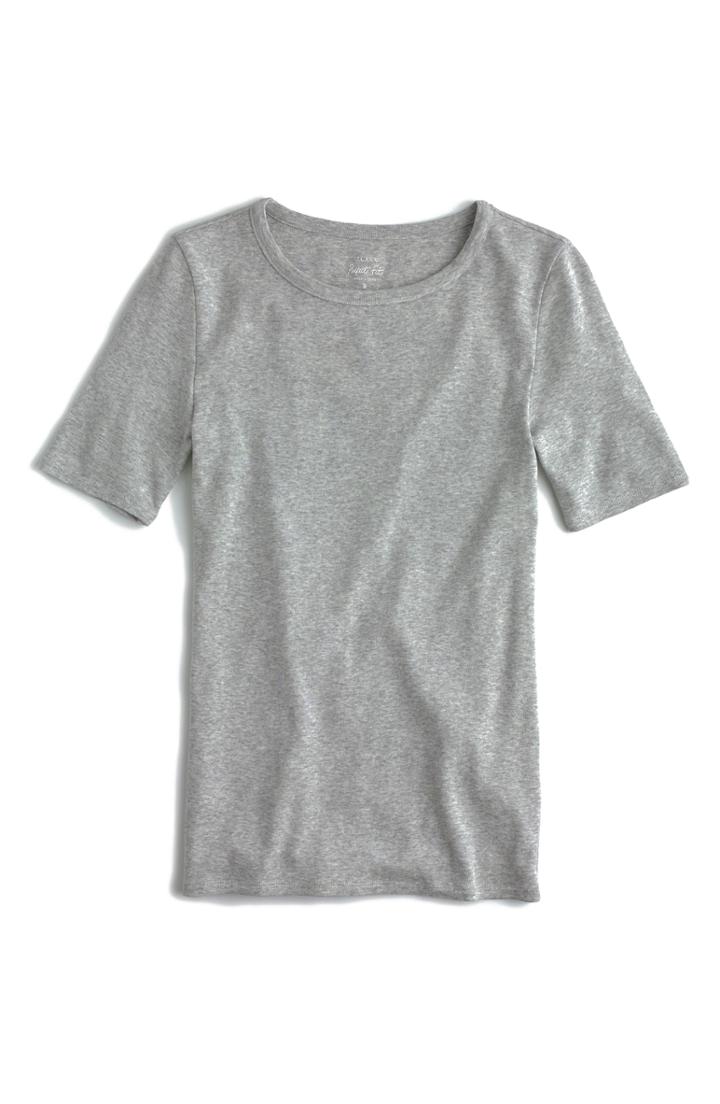 Women's J.crew New Perfect Fit Tee - Grey