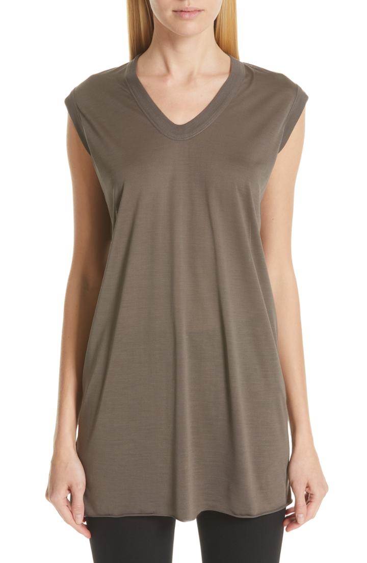 Women's Rick Owens Silk Jersey Tee Us / 38 It - Grey