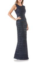 Women's Js Collections Cutout Back Soutache Gown - Blue