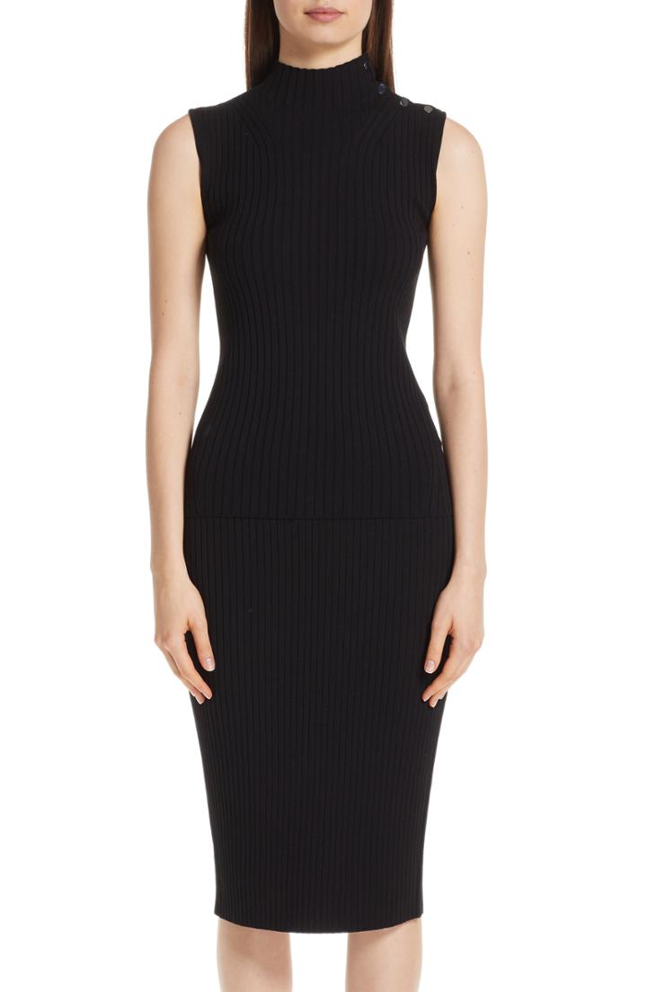 Women's St. John Collection Flat Rib Knit Mock Neck Sweater