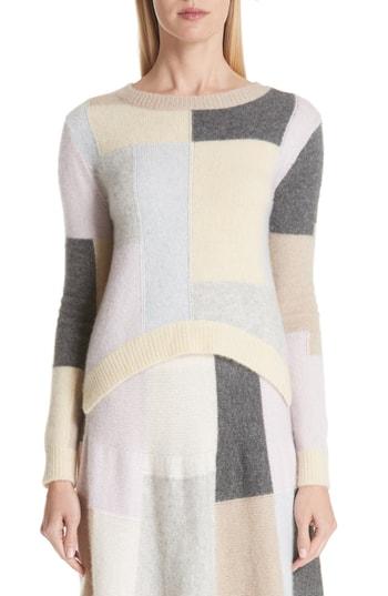 Women's Adam Lippes Patchwork Cashmere & Silk Sweater - Beige