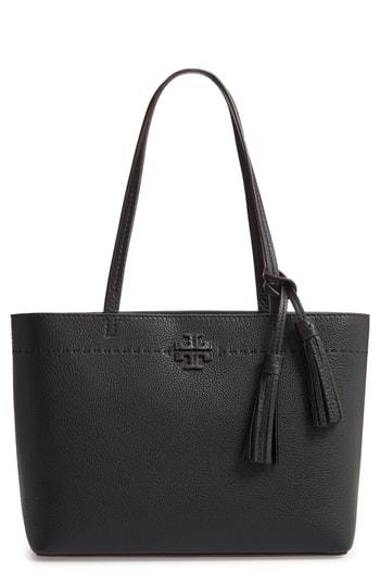 Tory Burch Small Mcgraw Leather Tote - Black