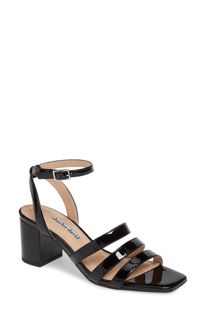 Women's Charles David Crispin Ankle Strap Sandal .5 M - Black