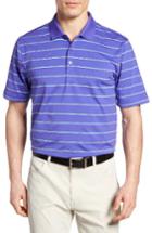 Men's Cutter & Buck Friday Harbor Stripe Polo - Purple