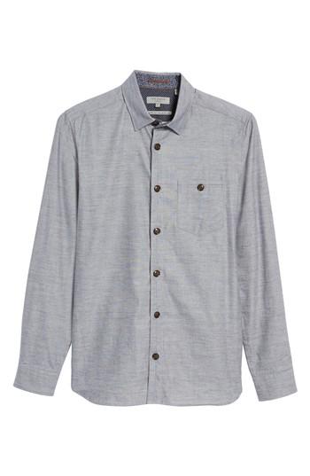 Men's Ted Baker London Modern Slim Fit Sport Shirt (xxl) - Grey