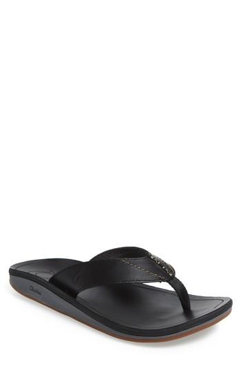 Men's Olukai Nohona Ili Flip Flop M - Black
