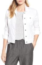 Women's Eileen Fisher Crop Organic Linen Jacket, Size - White