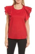Women's Pleione Double Ruffle Sleeve Blouse - Red