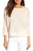 Women's Caslon Lace-up Sleeve Sweatshirt - Pink