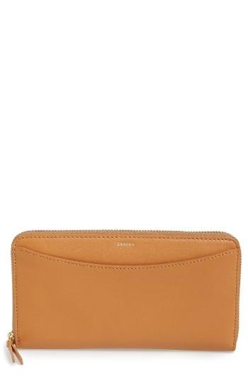 Women's Skagen Leather Continental Wallet - Beige