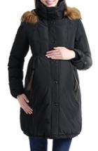 Women's Kimi And Kai Lilly Water Resistant Down Maternity Parka - Black