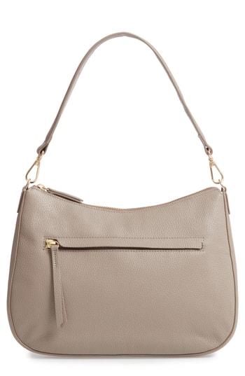 Nordstrom Finn Convertible Leather Hobo - Grey