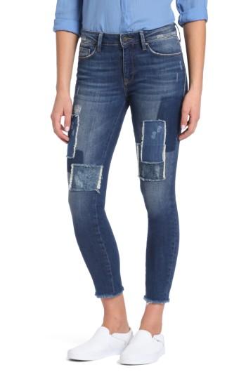 Women's Mavi Jeans Adriana Patched Stretch Skinny Jeans - Blue
