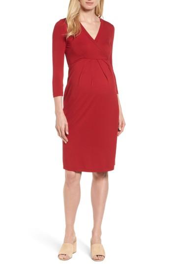 Women's Isabella Oliver Gracia Surplice Maternity Dress - Red