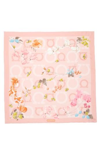Women's Salvatore Ferragamo Fo Ganchille Silk Scarf, Size - Pink