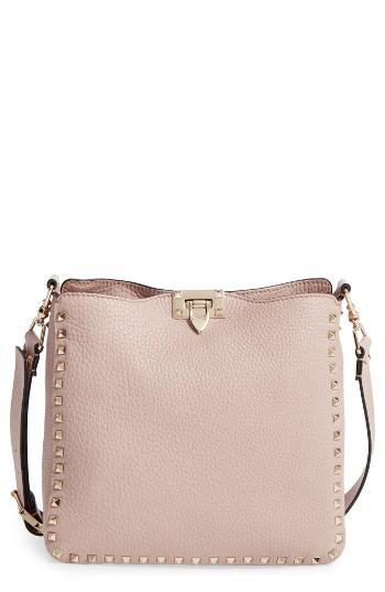 Valentino Vitello Rockstud Leather Hobo - Coral