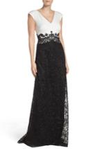 Women's Tadashi Shoji Two-tone Gown - Black