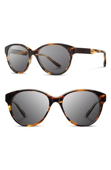 Women's Shwood 'madison' 54mm Round Sunglasses - Tortoise/ Ebony/ Grey