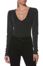 Women's Paige Samina Metallic Bodysuit - Black