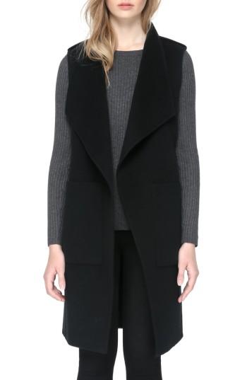 Women's Soia & Kyo Reversible Wool Blend Vest - Black