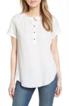 Women's Billy T Henley Crochet Detail Top - White