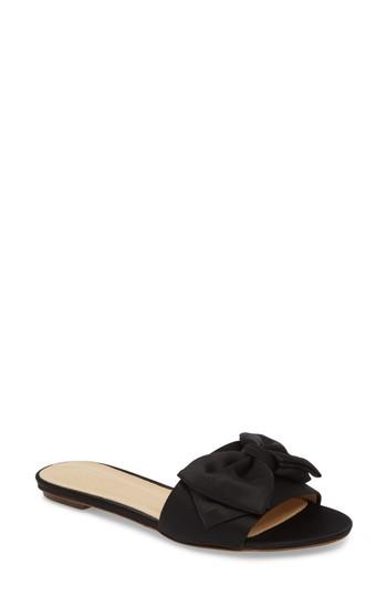 Women's J.crew Knotted Satin Bow Slide M - Black