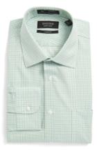 Men's Nordstrom Men's Shop Smartcare(tm) Classic Fit Check Dress Shirt .5 - 33 - Green