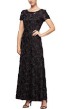 Petite Women's Alex Evenings Embellished Lace Gown P - Grey