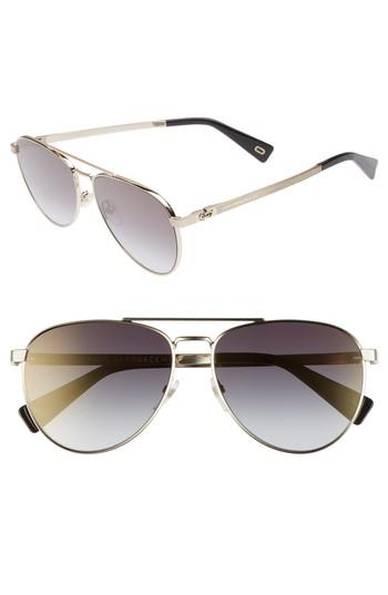 Women's Marc Jacobs 59mm Mirrored Aviator Sunglasses - Gold