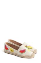 Women's J.crew Fruit Salad Embroidered Espadrille M - Beige