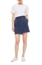 Petite Women's Topshop Belted Paperback Skirt P Us (fits Like 2-4p) - Blue