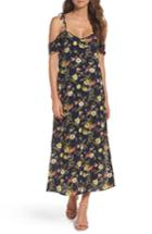 Women's Nsr Tie Cold Shoulder Midi Dress - Blue