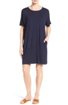 Women's Eileen Fisher Stretch Jersey Shift Dress, Size - Blue