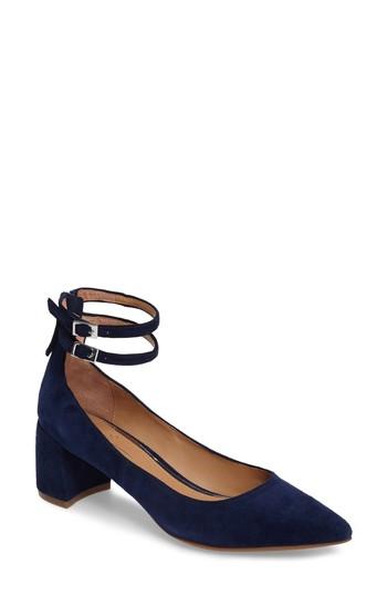 Women's Linea Paolo 'noel' Pointy Toe Ankle Strap Pump M - Blue