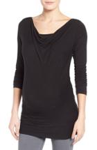 Women's Lab40 'anne' Drape Neck Nursing Top - Black