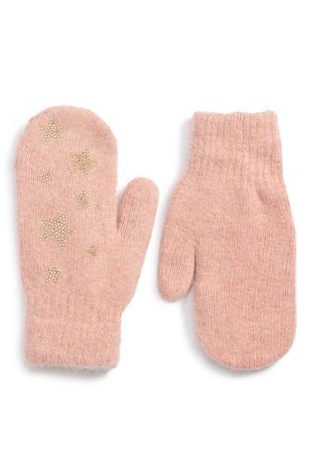 Women's David & Young Sequin Stars Mitten, Size - Pink