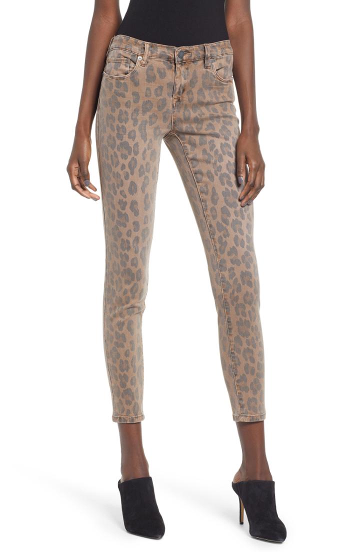 Women's Blanknyc The Reade Leopard Crop Skinny Jeans - Beige